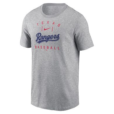Men's Nike Heather Gray Texas Rangers Home Team Athletic Arch T-Shirt