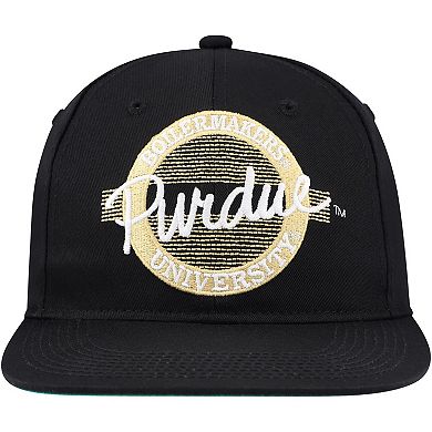 Unisex The Game Black Purdue Boilermakers Retro Circle Snapback Hat