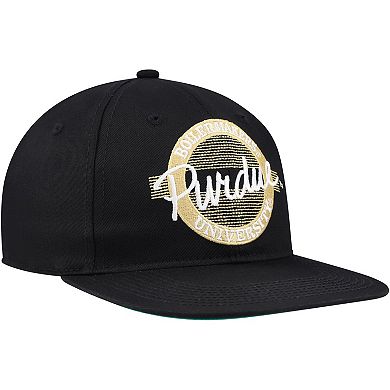 Unisex The Game Black Purdue Boilermakers Retro Circle Snapback Hat