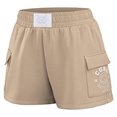 Women's WEAR by Erin Andrews Tan Chicago Cubs Shorts