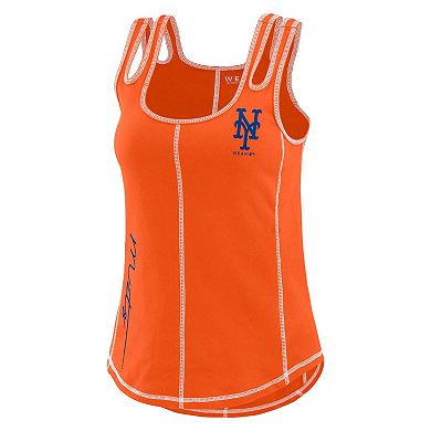 Women's WEAR by Erin Andrews Orange New York Mets Contrast Stitch Tank Top