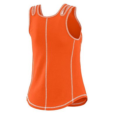 Women's WEAR by Erin Andrews Orange New York Mets Contrast Stitch Tank Top