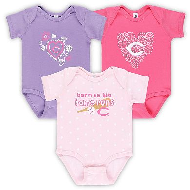 Infant Soft as a Grape Cincinnati Reds 3-Pack Bodysuit Set