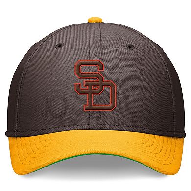 Men's Nike Brown/Gold San Diego Padres Cooperstown Collection Rewind Swooshflex Performance Hat