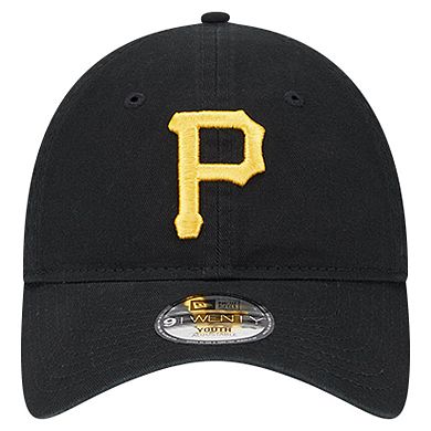 Youth New Era Black Pittsburgh Pirates Team Color 9TWENTY Adjustable Hat