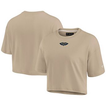 Women's Fanatics Signature Khaki New Orleans Pelicans Elements Super Soft Boxy Cropped T-Shirt