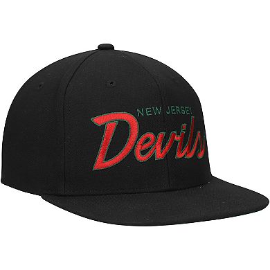 Men's Mitchell & Ness Black New Jersey Devils Core Team Script 2.0 Snapback Hat