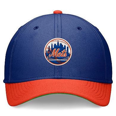 Men's Nike Royal/Orange New York Mets Cooperstown Collection Rewind Swooshflex Performance Hat