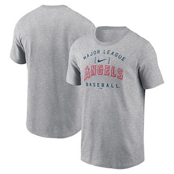 Men's Nike Heather Gray Los Angeles Angels Home Team Athletic Arch T-Shirt