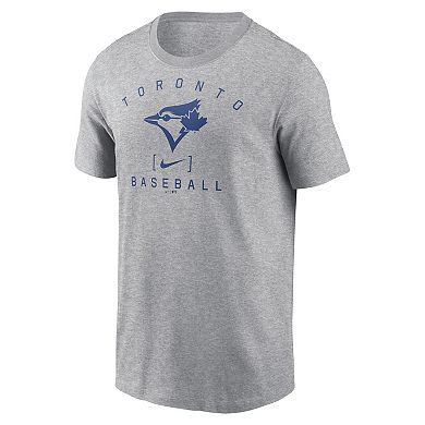 Men's Nike Heather Gray Toronto Blue Jays Home Team Athletic Arch T-Shirt