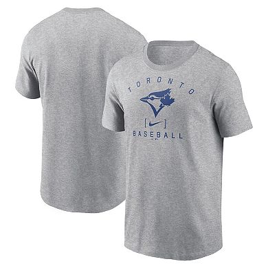 Men's Nike Heather Gray Toronto Blue Jays Home Team Athletic Arch T-Shirt