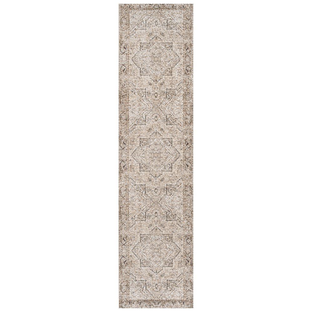 Pavel Distressed Medallion Low-pile Machine-washable Area Rug