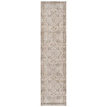Pavel Distressed Medallion Low-pile Machine-washable Area Rug
