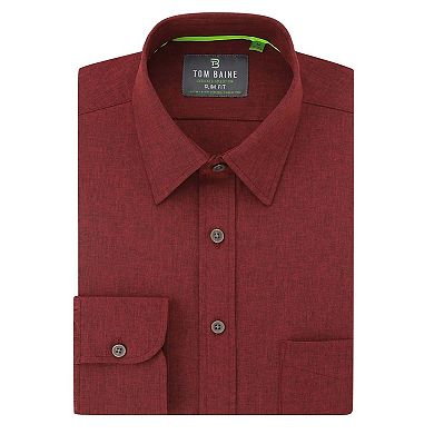Tom Baine Slim Fit Performance Long Sleeve Soild Button Down