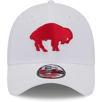Men's New Era White Buffalo Bills Throwback 39THIRTY Flex Hat