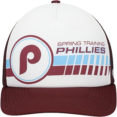 Men's '47  White/Maroon Philadelphia Phillies 2024 Spring Training Foam Trucker Adjustable Hat