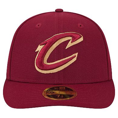Men's New Era Wine Cleveland Cavaliers Low Profile Core 59FIFTY Fitted Hat