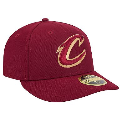 Men's New Era Wine Cleveland Cavaliers Low Profile Core 59FIFTY Fitted Hat