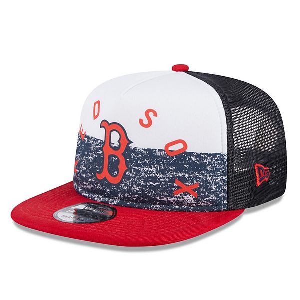 Men's New Era White/Red Boston Red Sox Team Foam Front A-Frame Trucker ...