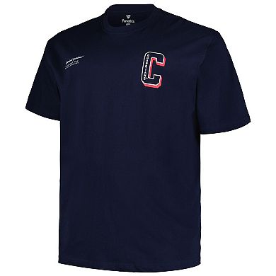 Men's Profile Navy Cleveland Guardians Big & Tall Split Zone T-Shirt