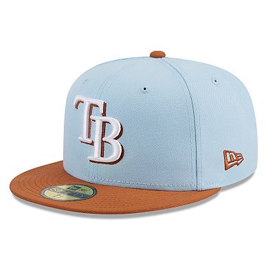 Men's New Era Light Blue/Brown Tampa Bay Rays Spring Color Basic Two-Tone 59FIFTY Fitted Hat