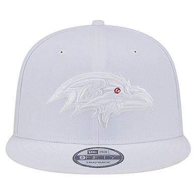 Men's New Era Baltimore Ravens Main White on White 9FIFTY Snapback Hat