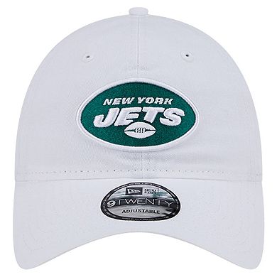 Men's New Era White New York Jets Main 9TWENTY Adjustable Hat