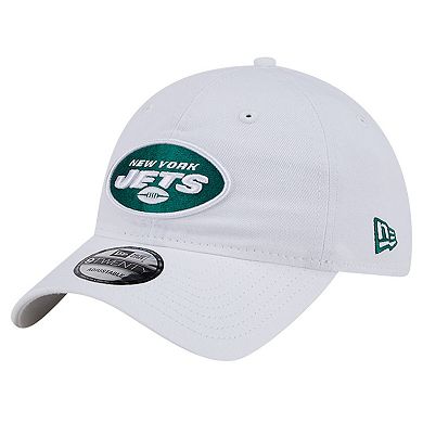 Men's New Era White New York Jets Main 9TWENTY Adjustable Hat