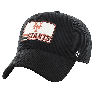Men's '47 Black San Francisco Giants Wax Pack Collection Corduroy Clean Up Adjustable Hat