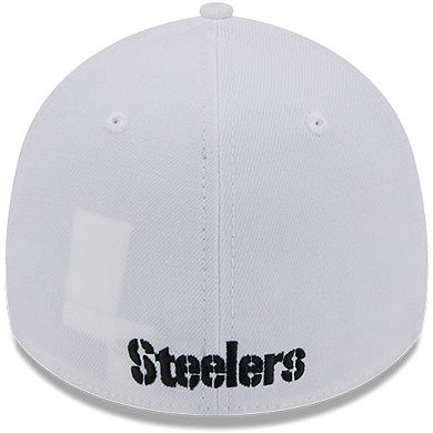 Men's New Era White Pittsburgh Steelers Main 39THIRTY Flex Hat