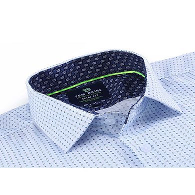 Tom Baine Slim Fit Performance Long Sleeve Geometric Button Down