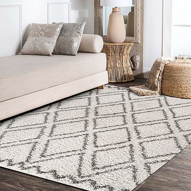 Nova Modern Bold Strie Shag Area Rug