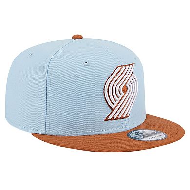 Men's New Era Light Blue/Brown Portland Trail Blazers 2-Tone Color Pack 9FIFTY Snapback Hat