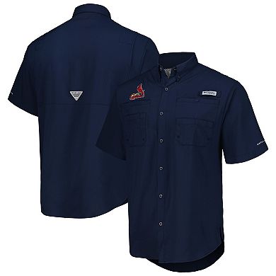 Men's Columbia Navy St. Louis Cardinals Tamiami Omni-Shade Button-Down Shirt