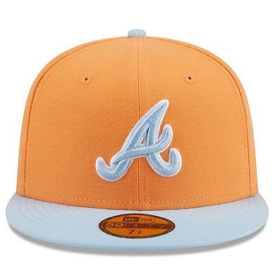 Men's New Era Orange/Light Blue Atlanta Braves Spring Color Basic Two-Tone 59FIFTY Fitted Hat