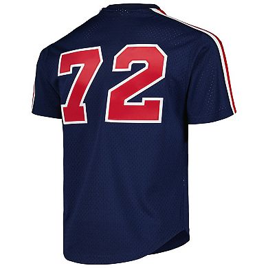 Men's Mitchell & Ness Carlton Fisk Navy Chicago White Sox Cooperstown Collection Mesh Batting Practice Jersey