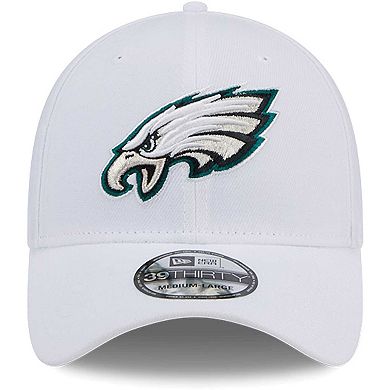 Men's New Era White Philadelphia Eagles Main 39THIRTY Flex Hat