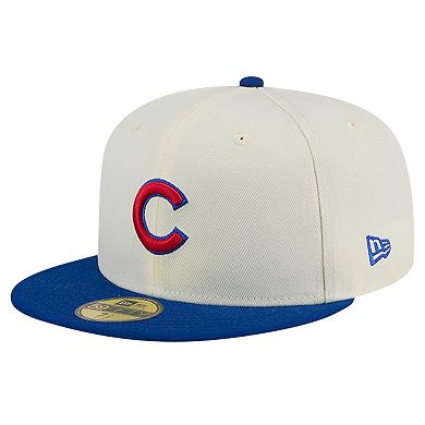 Men's New Era Cream Chicago Cubs Evergreen Chrome 59FIFTY Fitted Hat