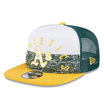 Men's New Era White/Gold Oakland Athletics Team Foam Front A-Frame Trucker 9FIFTY Snapback Hat