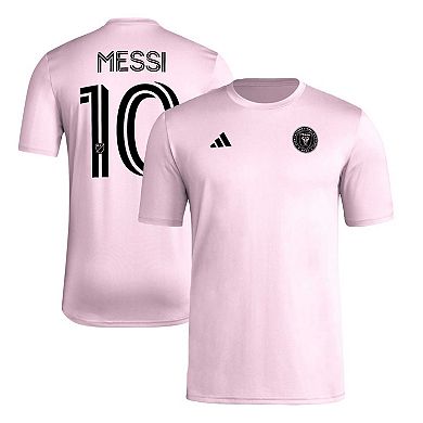 Men's adidas Lionel Messi Pink Inter Miami CF 2023/24 Pregame T-Shirt