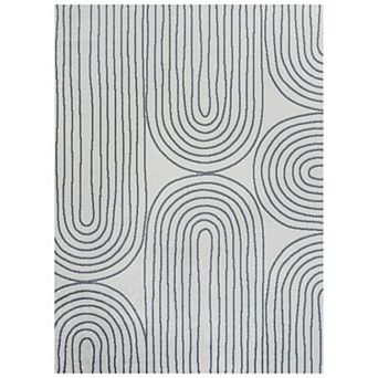 Doodle Contemporary Glam Geometric Machine-washable Area Rug