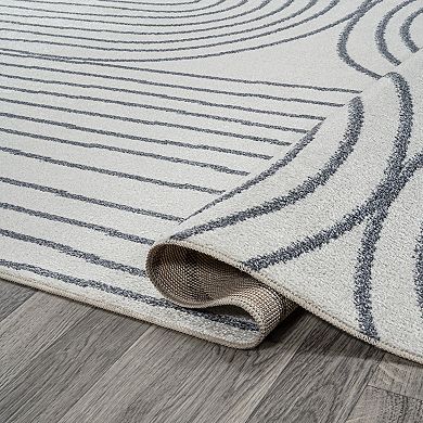 Doodle Contemporary Glam Geometric Machine-washable Area Rug