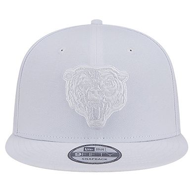 Men's New Era Chicago Bears Main White on White 9FIFTY Snapback Hat