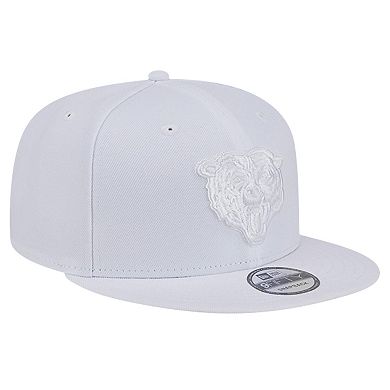 Men's New Era Chicago Bears Main White on White 9FIFTY Snapback Hat
