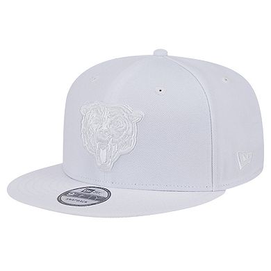 Men's New Era Chicago Bears Main White on White 9FIFTY Snapback Hat