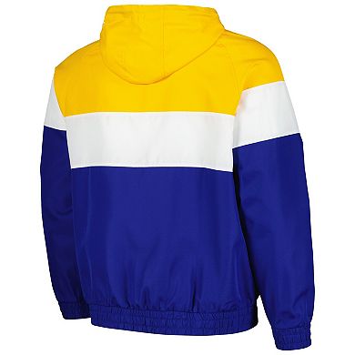 Men's New Era Royal Milwaukee Brewers Ripstop Raglan Quarter-Zip Hoodie Windbreaker Jacket