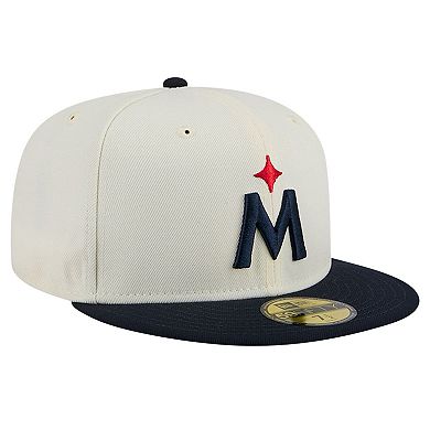 Men's New Era White Minnesota Twins Evergreen Chrome 59FIFTY Fitted Hat