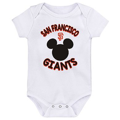 Newborn & Infant Mickey Mouse San Francisco Giants Three-Pack Winning Team Bodysuit Set
