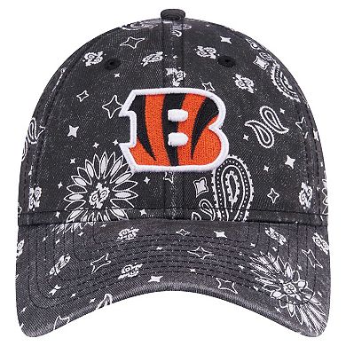 Women's New Era Black Cincinnati Bengals Paisley 9TWENTY Adjustable Hat