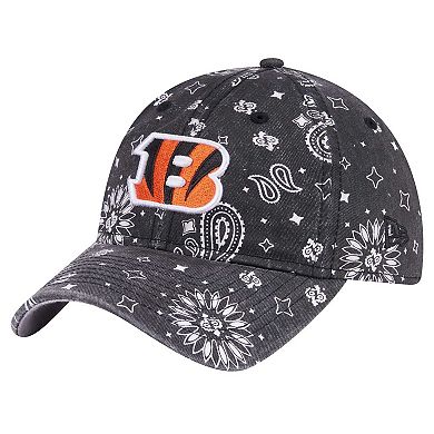 Women's New Era Black Cincinnati Bengals Paisley 9TWENTY Adjustable Hat